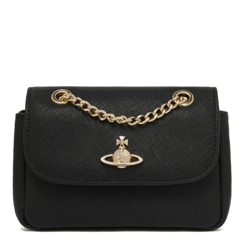 Black Leather Shoulder Bag. 2