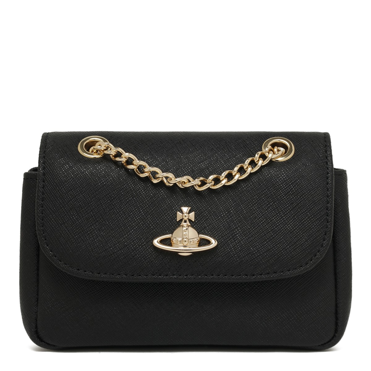 Black Leather Shoulder Bag.