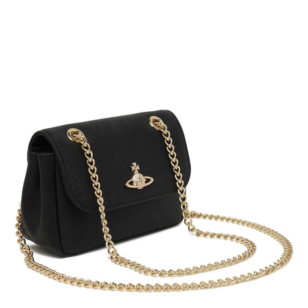 Black Leather Shoulder Bag.