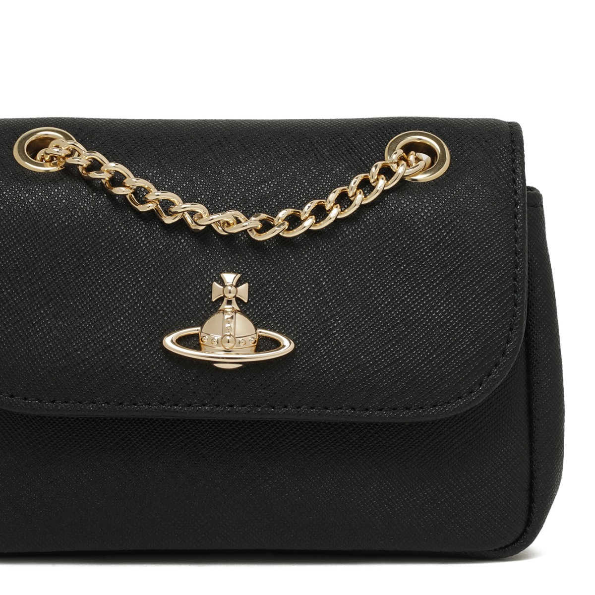 Black Leather Shoulder Bag.