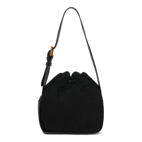 Black Drawstring Shoulder Bag. 2