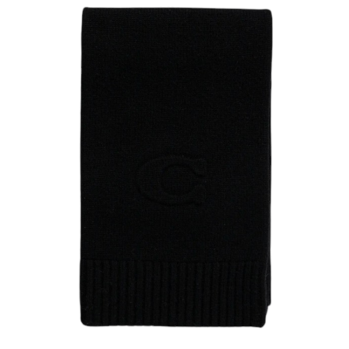 Black Signature Knit Scarf