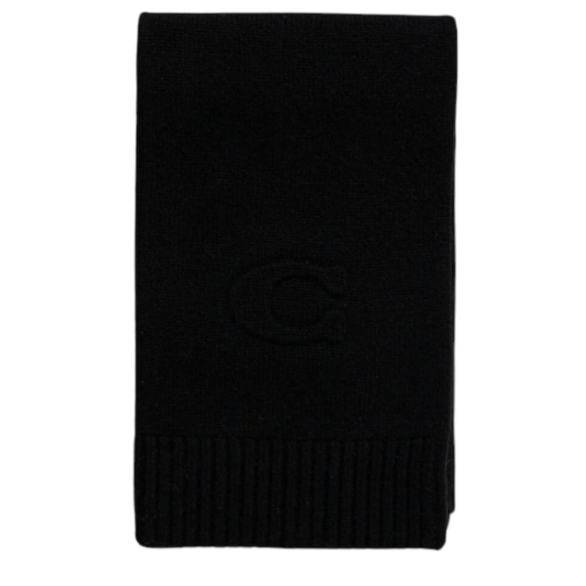 Black Signature Knit Scarf