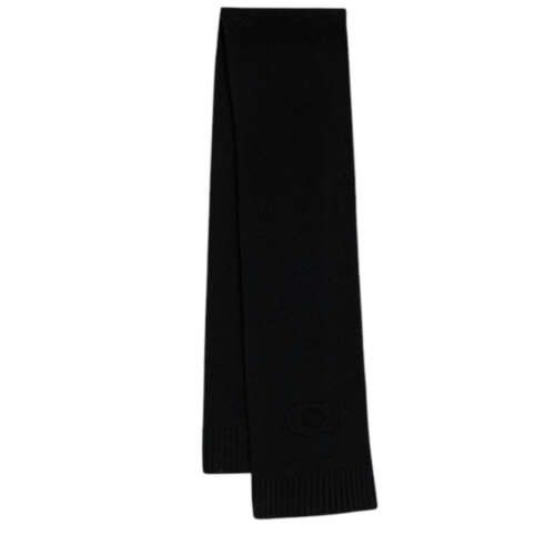 Black Signature Knit Scarf