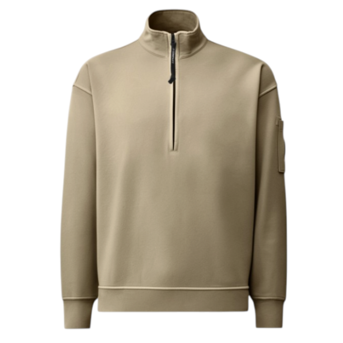 Brushed and Emerized Diagonal Fleece Mixed Boxy Lens Half-Zip Sweatshirt