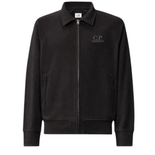 Diagonal Raised Fleece Polo Zip Sweatshirt