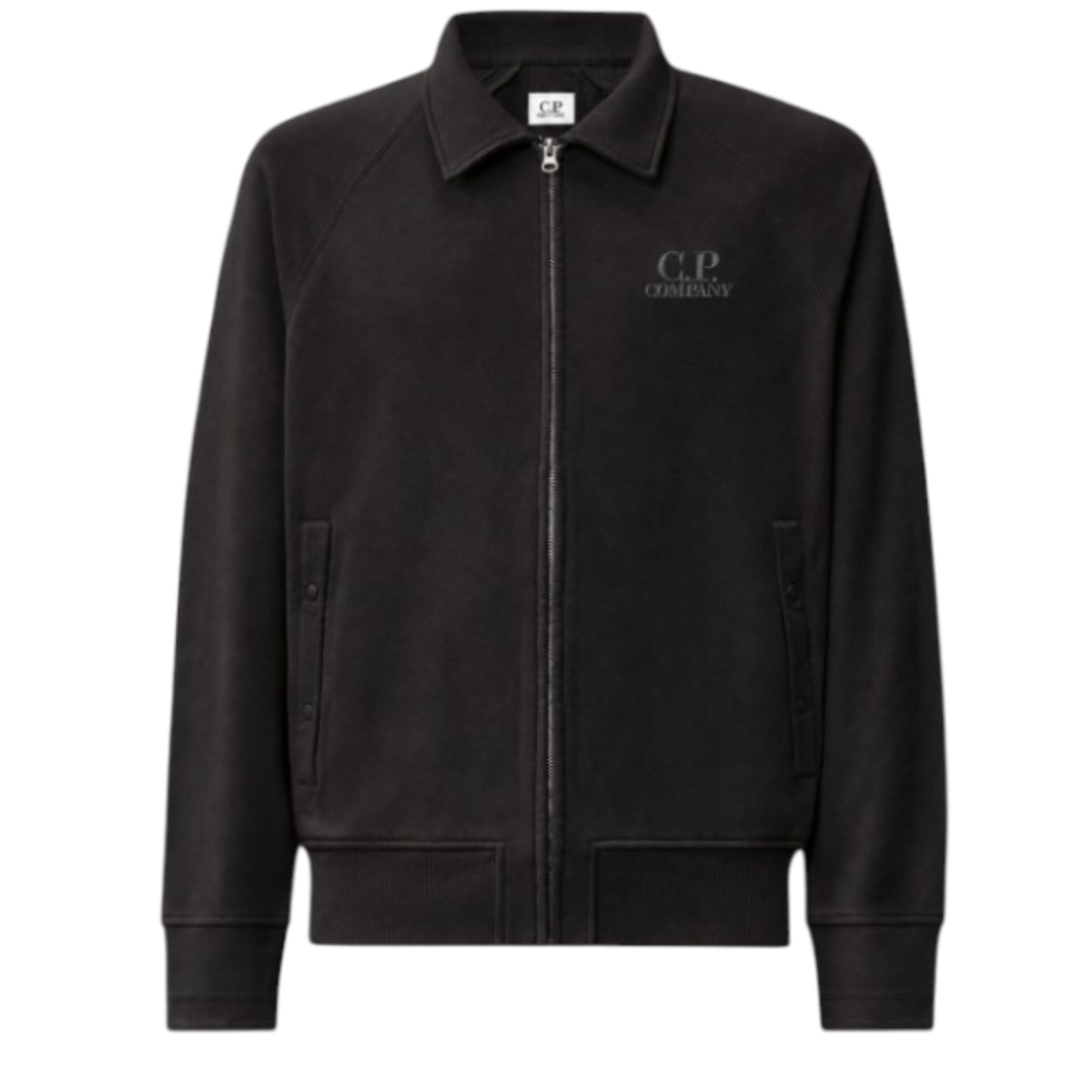 Diagonal Raised Fleece Polo Zip Sweatshirt