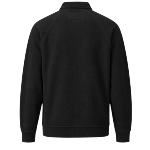 Diagonal Raised Fleece Polo Zip Sweatshirt