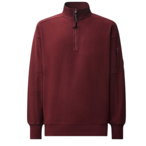Diagonal Raised Fleece Lens Half Zip Sweatshirt