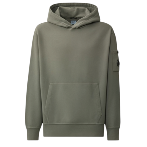 Brushed and Emerized Diagonal Fleece Lens Hooded Sweatshirt