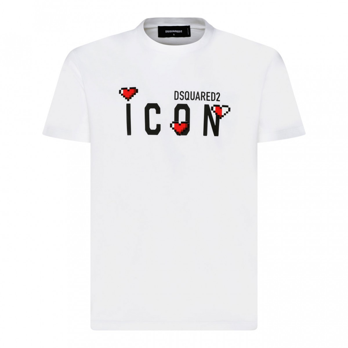 White Cotton Icon Logo Print T-Shirt