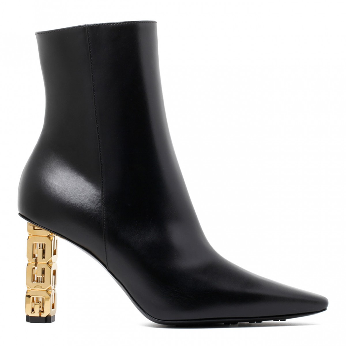 Black Calf Leather G Cube Ankle Boots