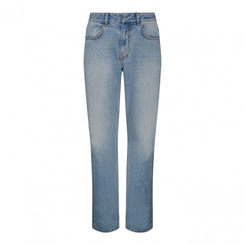 Blue Cotton Five Pockets Jeans