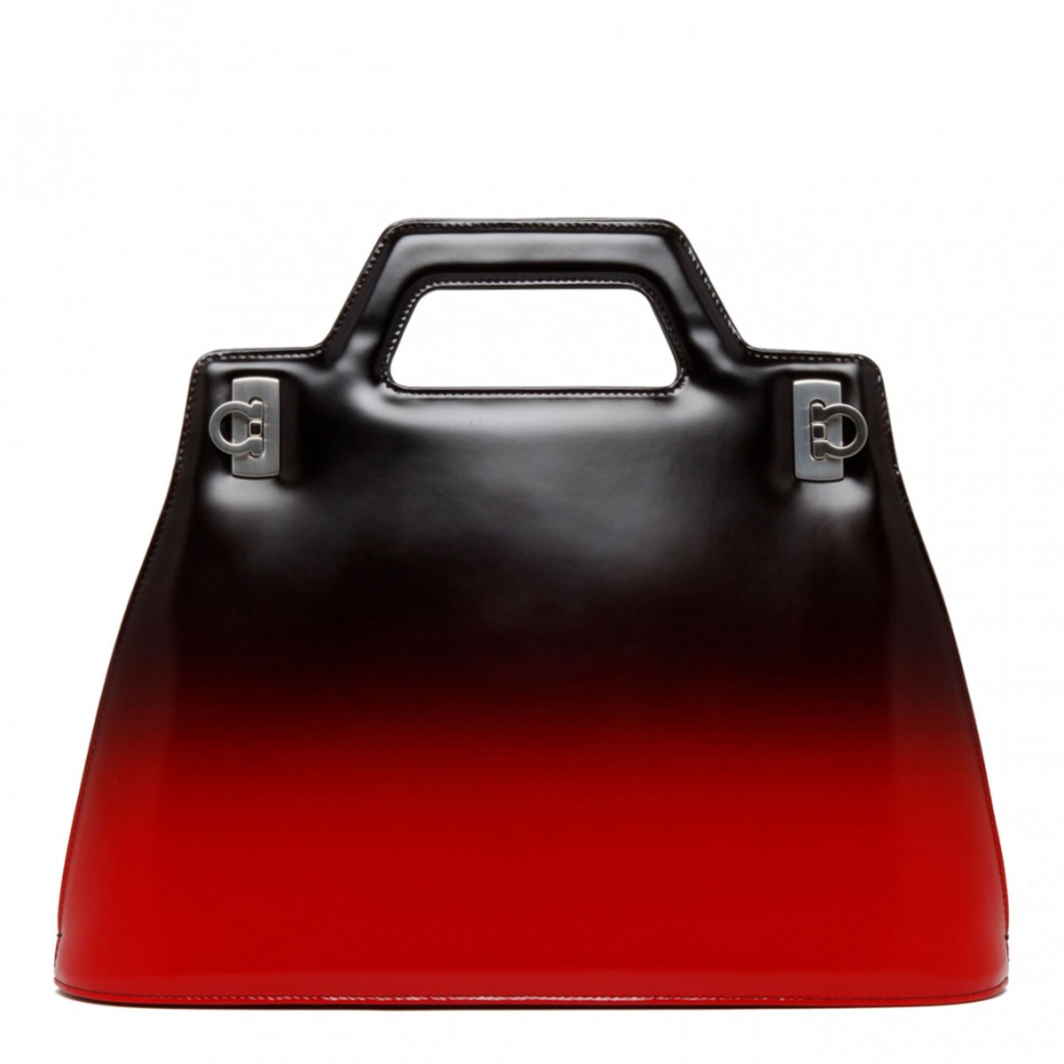 Black and Red Lambskin Wanda Gradient Tote Bag