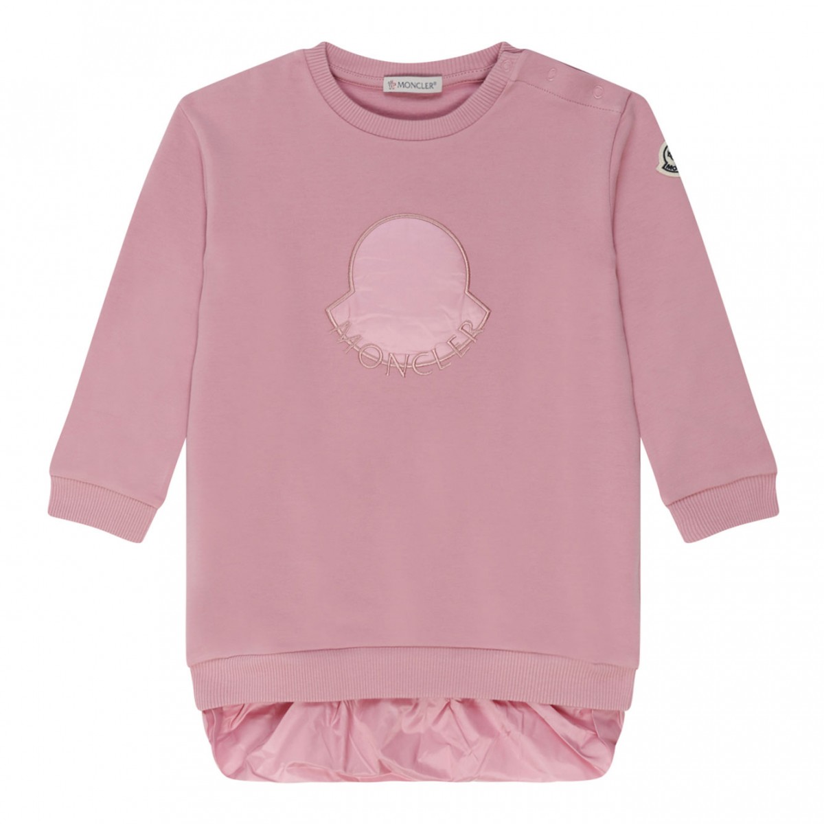 Pink Cotton Logo Embroidered Dress