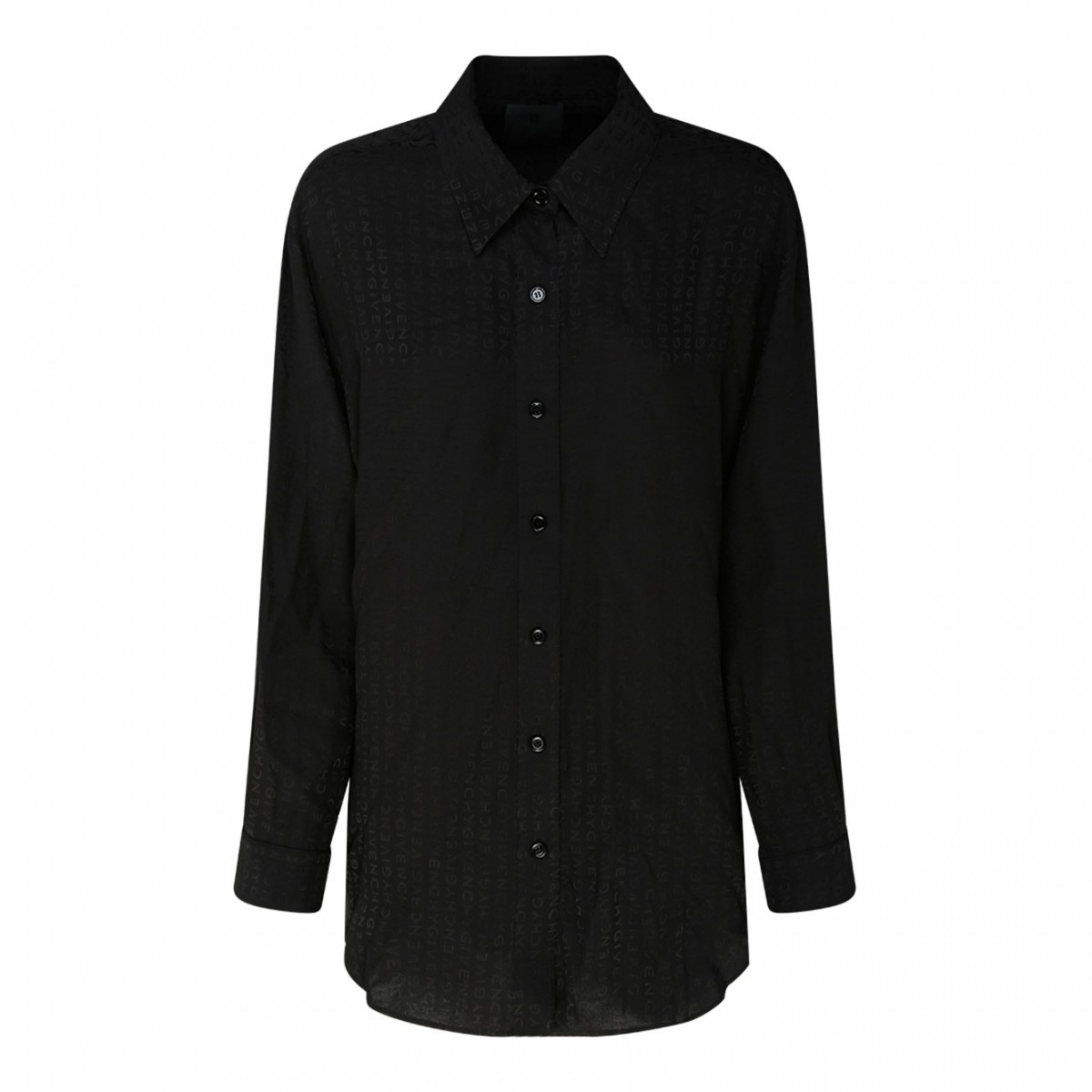 Black Silk Jacquard Shirt