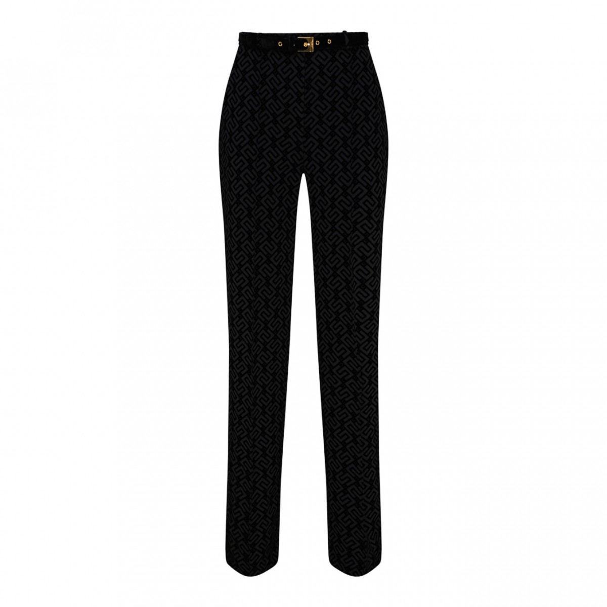 Black Stretch Cotton Tailored Trousers