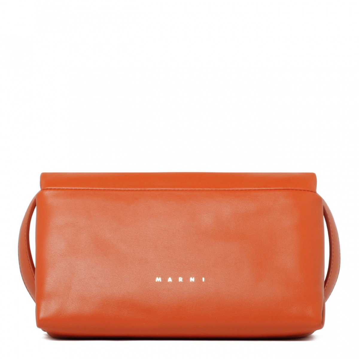 Sunset Orange Calf Leather Small Prisma Shoulder Bag