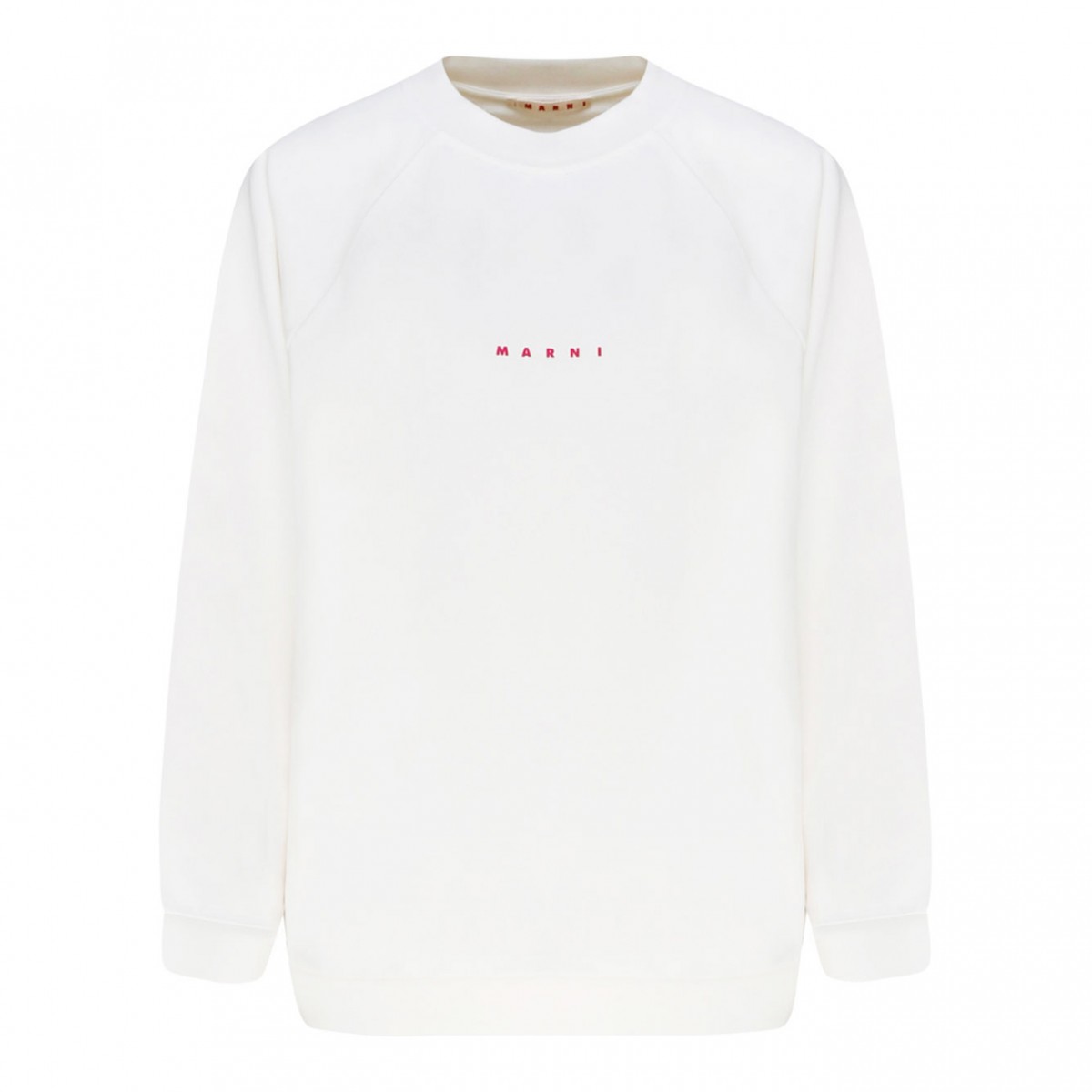 White Cotton Logo Print Sweatshirt