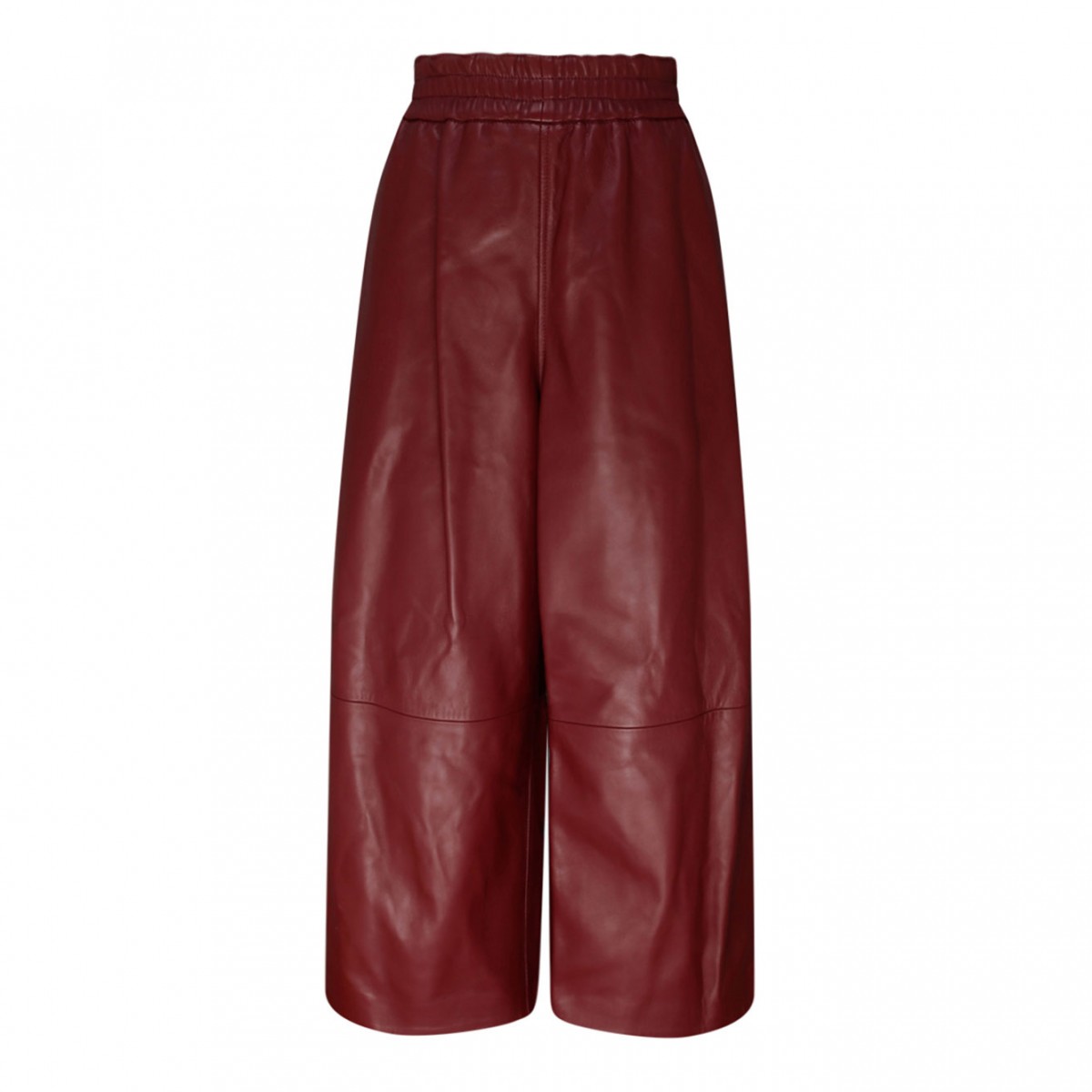 Bordeaux Leather Cropped Trousers