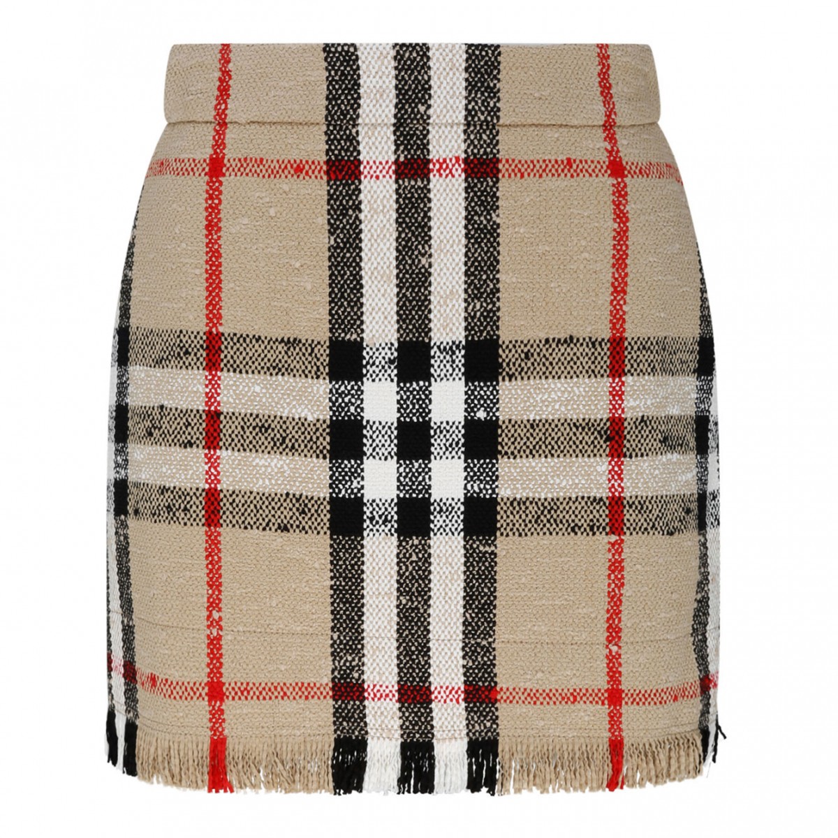Burberry Archive Beige Vintage Check Boucl Cotton Skirt