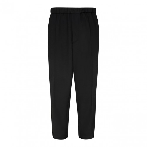 Black Cotton Tailored Trousers