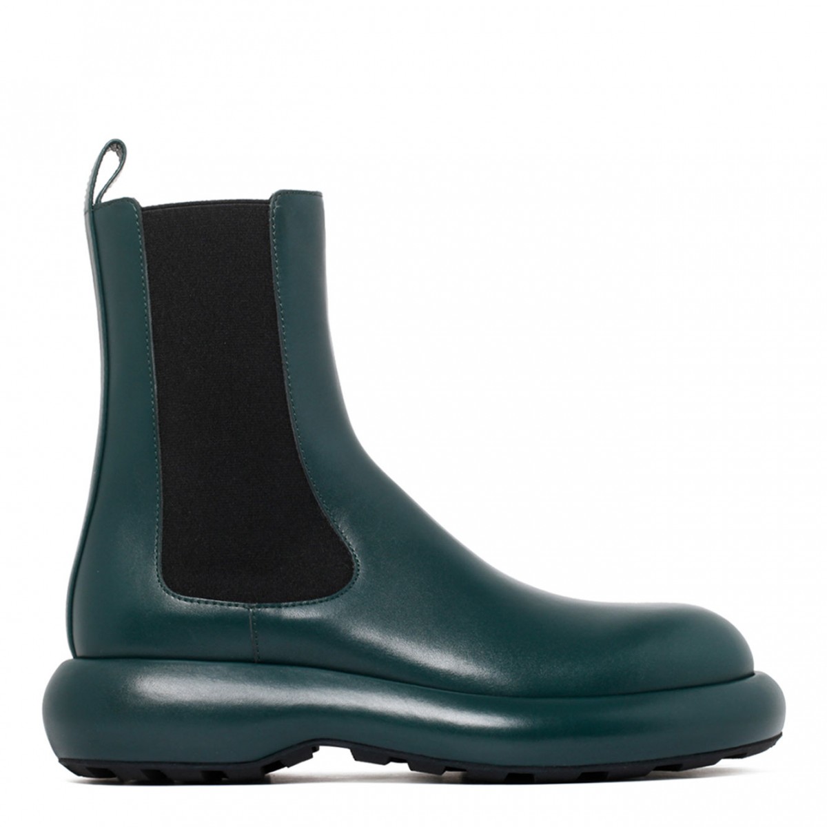 Forest Green Calf Leather Ankle Boots
