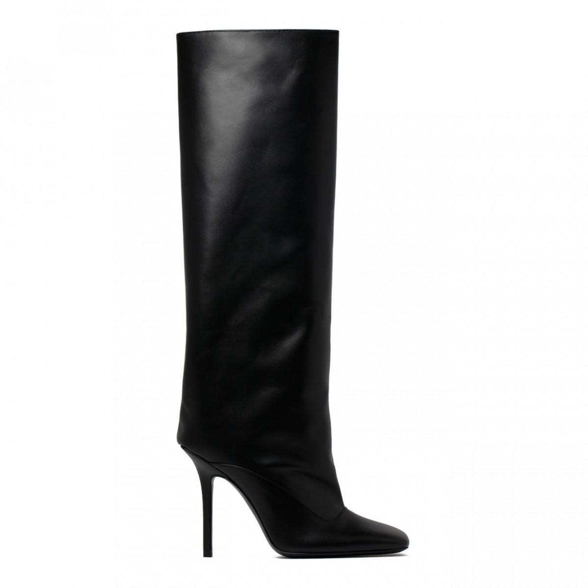 The Attico Black Calf Leather Sienna 105mm Square Toe Boots