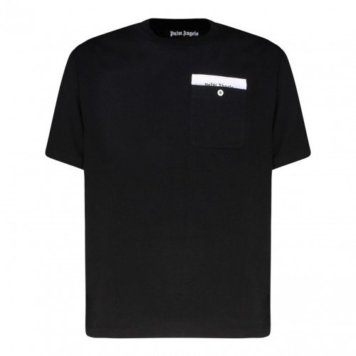 Black Cotton Logo Tape T-Shirt
