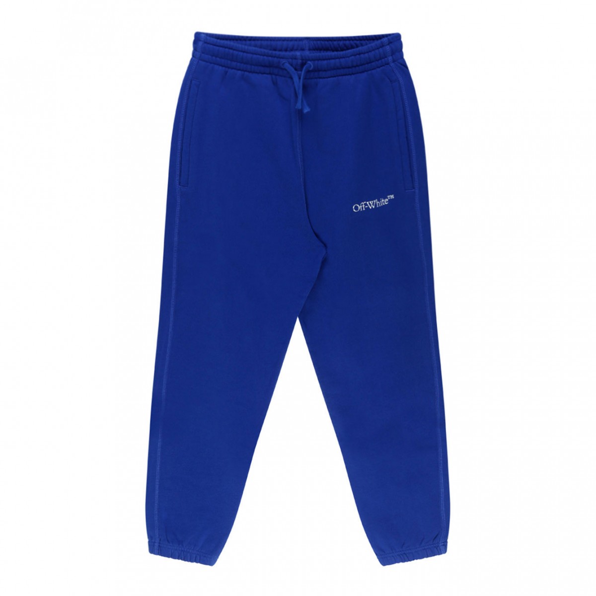 Royal Blue and White Cotton Bookish Track Pants