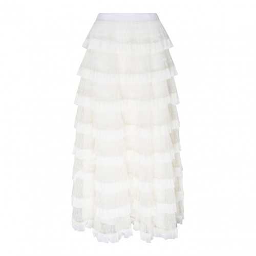White Tulle Long Skirt