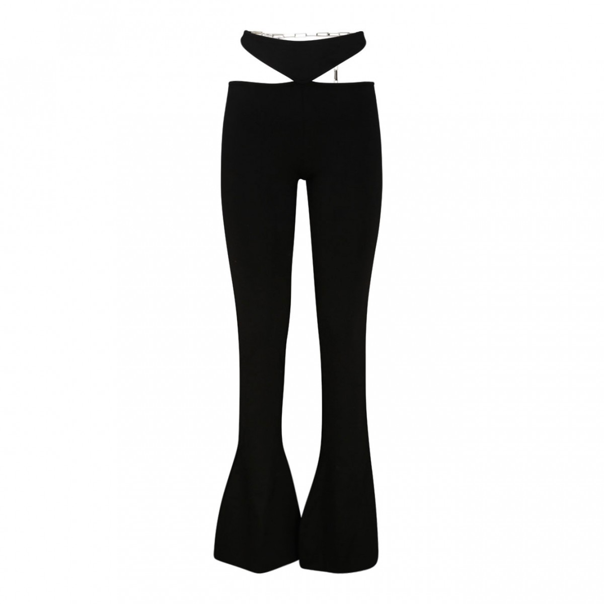 The Attico Black Cut Out Flared Trousers