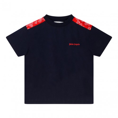 Navy Blue and Red Cotton...