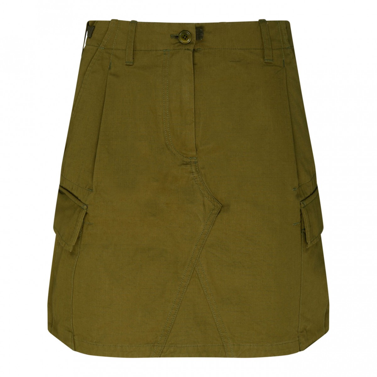Kenzo Khaki Cotton Cargo Mini Skirt