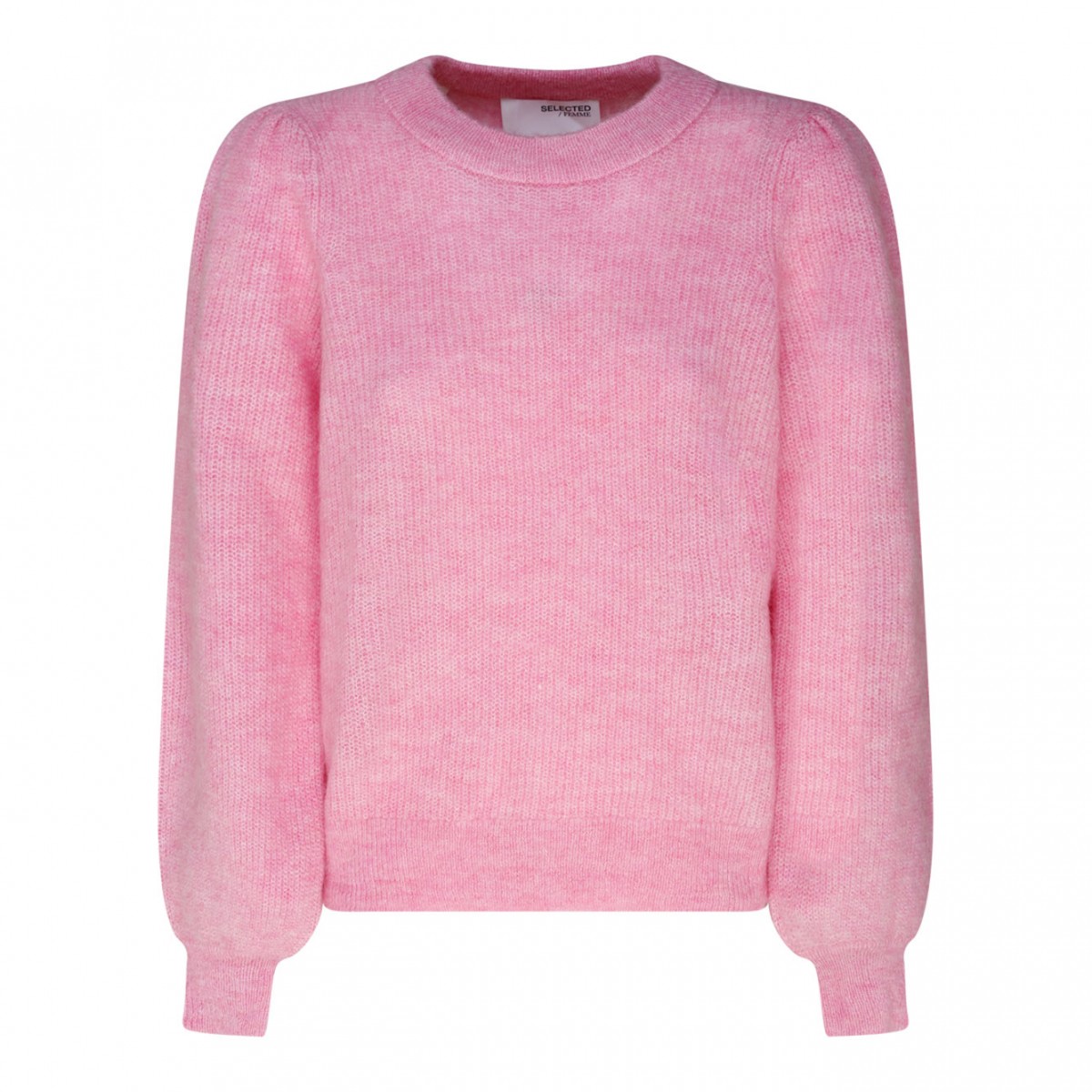 Mauve Wool and Mohair Blend Knitted Jumper