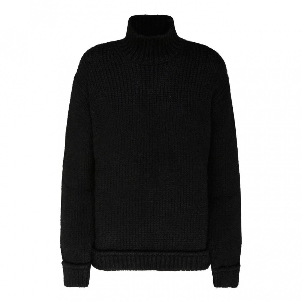 Tom Ford Black Alpaca Roll Neck Knitted Sweater