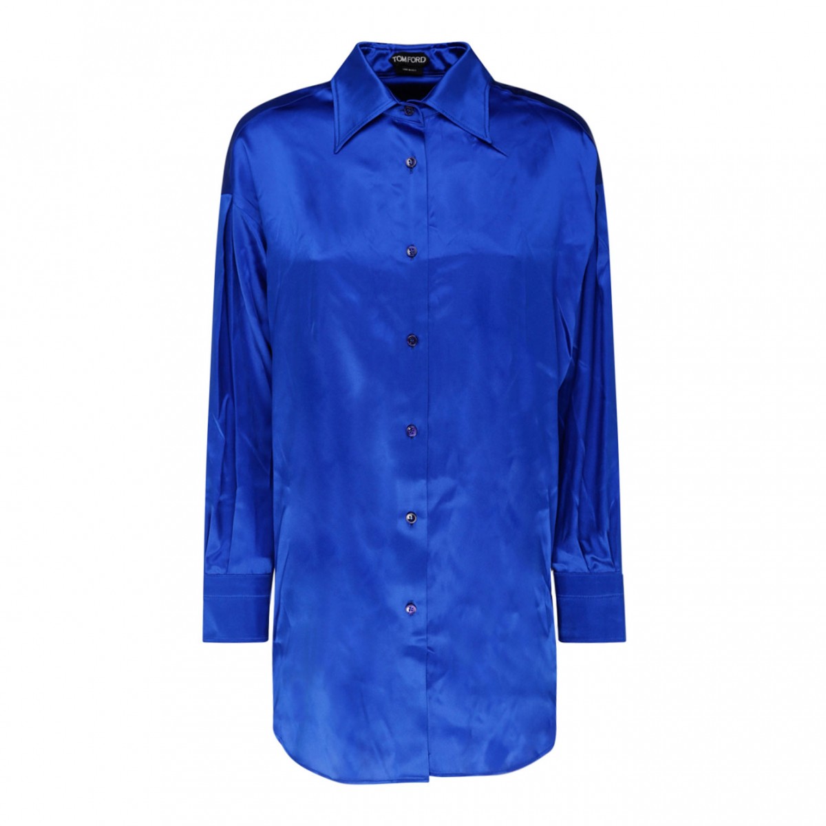 Tom Ford Cobalt Blue Silk Long Sleeve Shirt