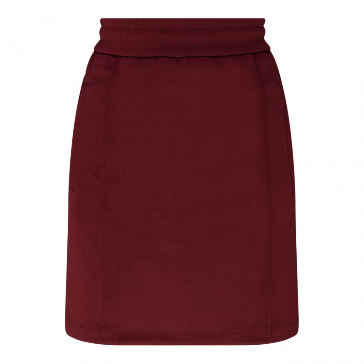 Wine Red Cotton Rock Star Side Stripe Skirt