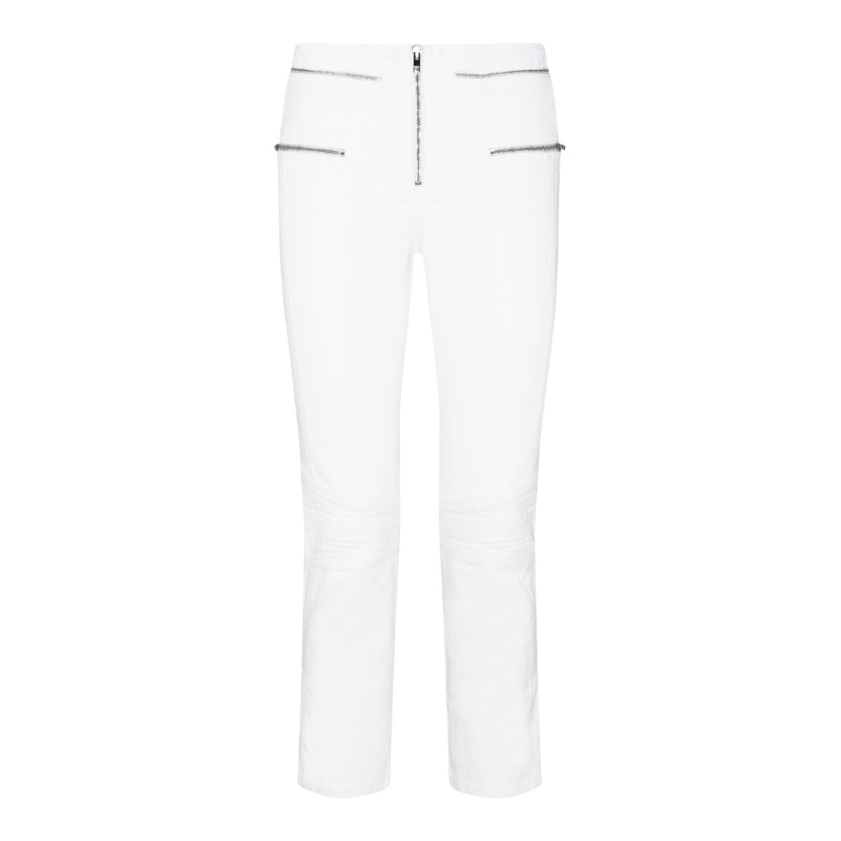 White Cotton Denim Cropped Jeans