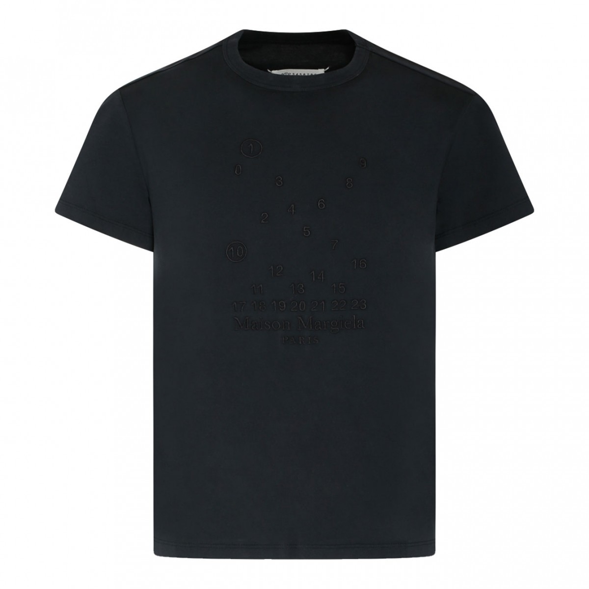 Charcoal Cotton Embroidered Logo Detail T-Shirt