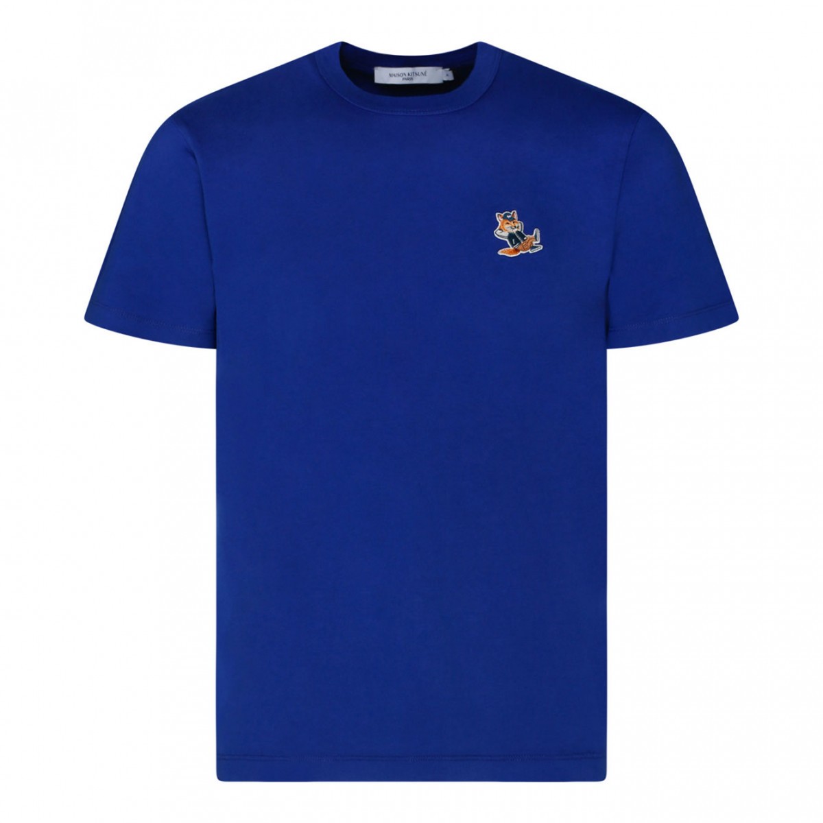 Deep Blue Cotton Logo Patch T-Shirt
