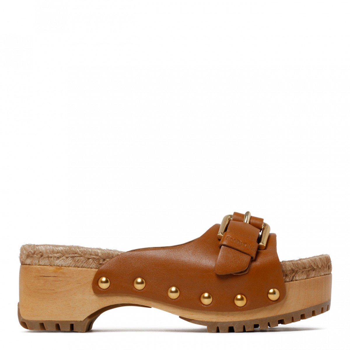 See By Chloé Brown Calf Leather Buckle Fastening Open Toe 70mm Espadrilles