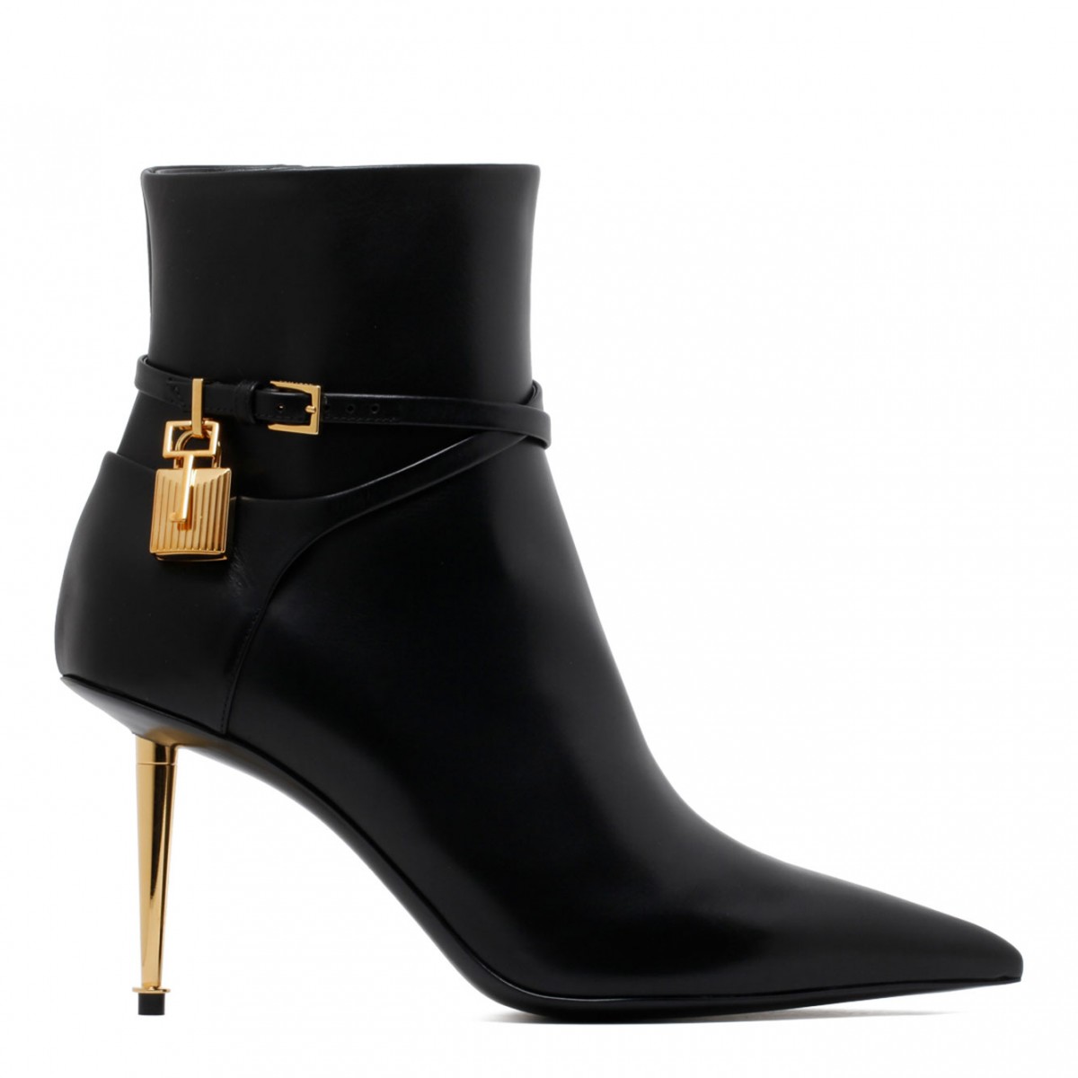 Tom Ford Black Leather 80mm Pointed Toe Boots