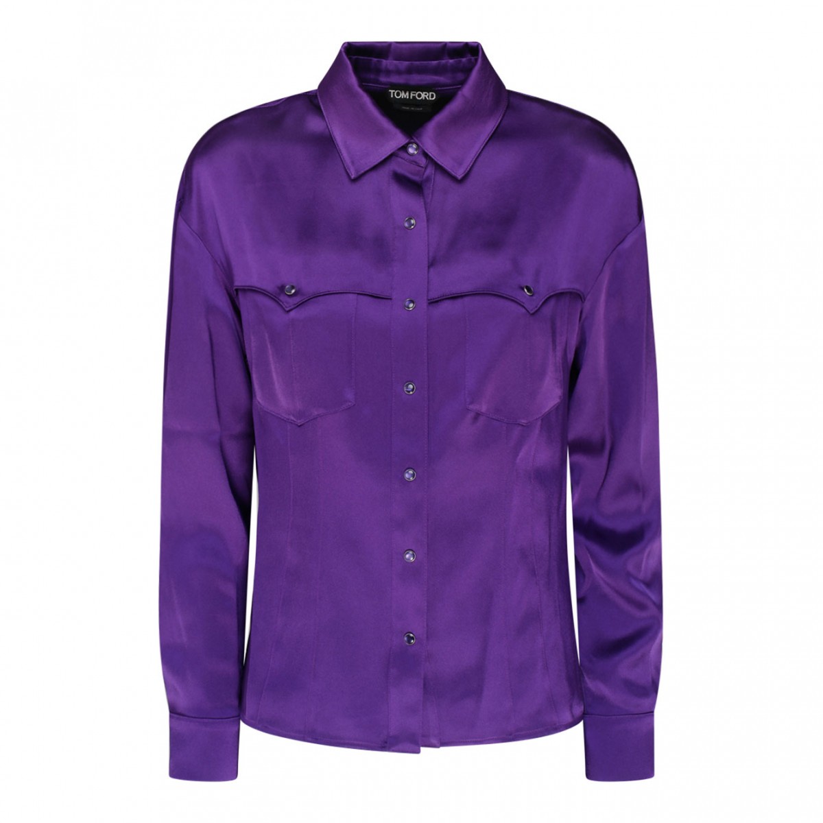 Purple Satin Western Style Shirt