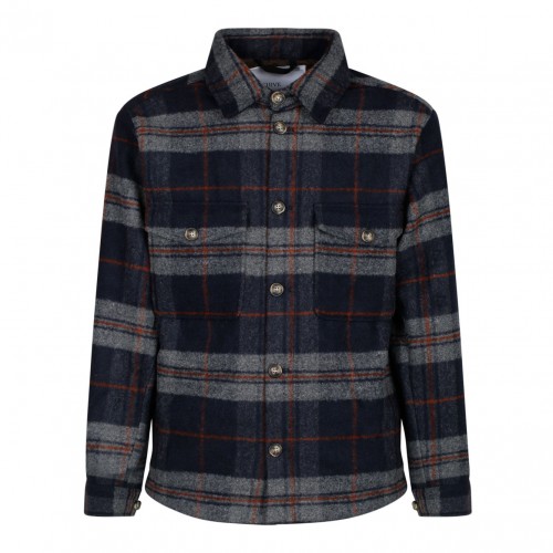 Blue Wool Checked Shacket