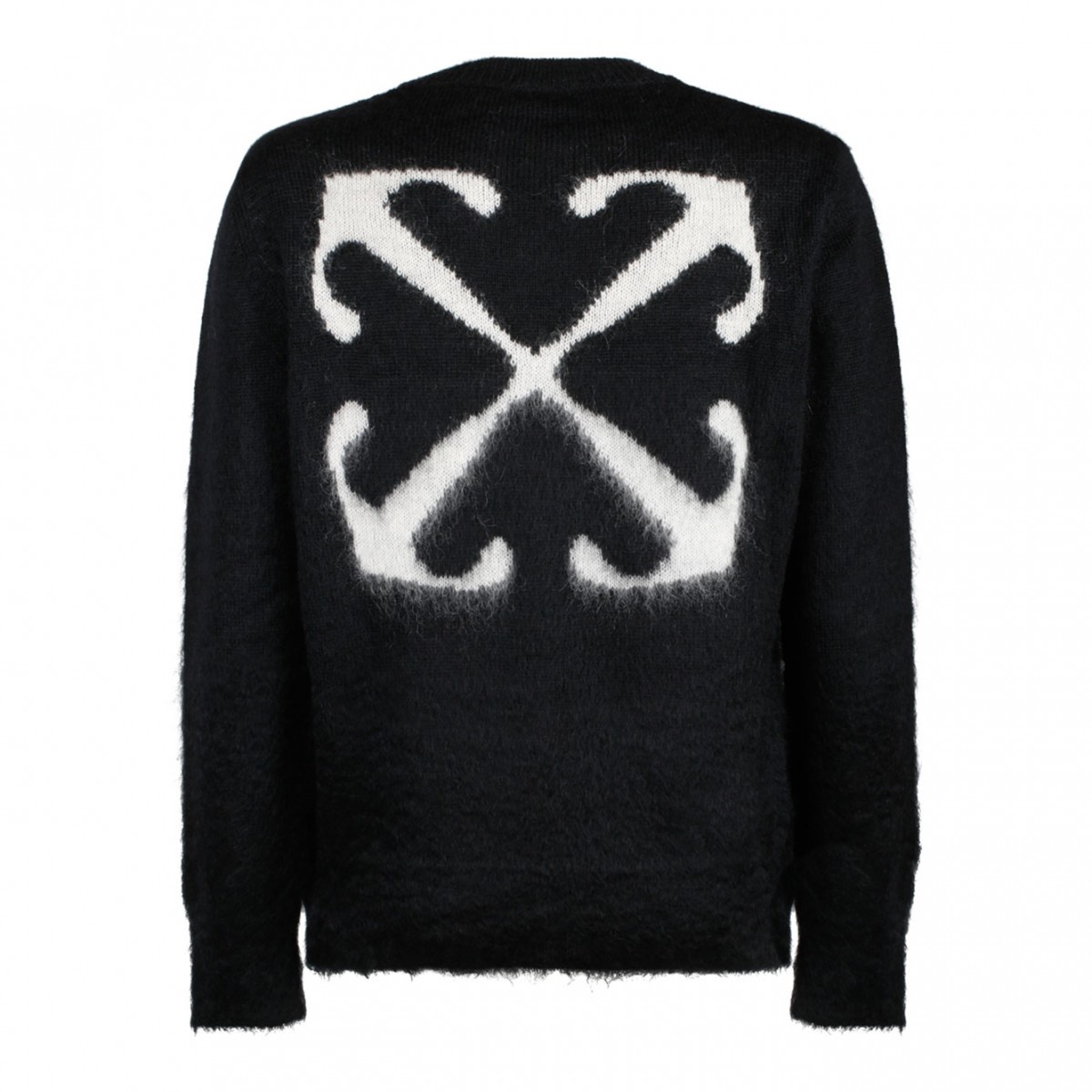 Black and White Mohair Wool Blend Jumper