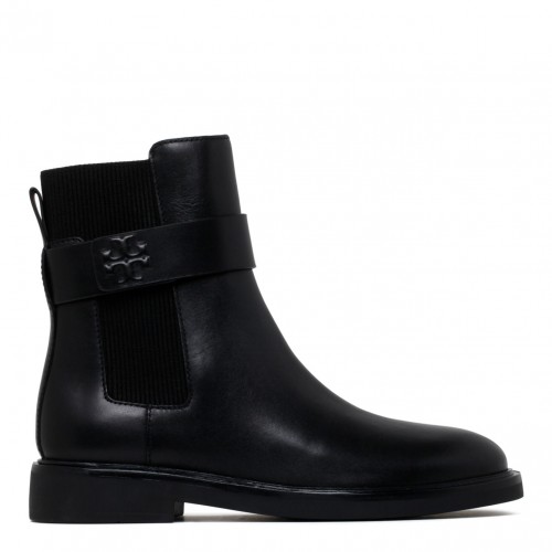 Black Double T Leather Boots