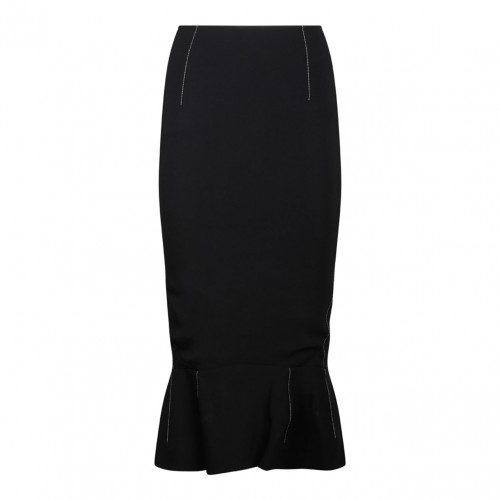 Black Peplum Hem Skirt