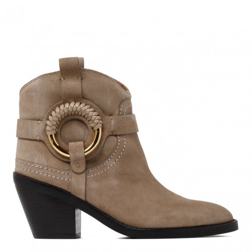 Taupe Brown Hana Ankle Boots