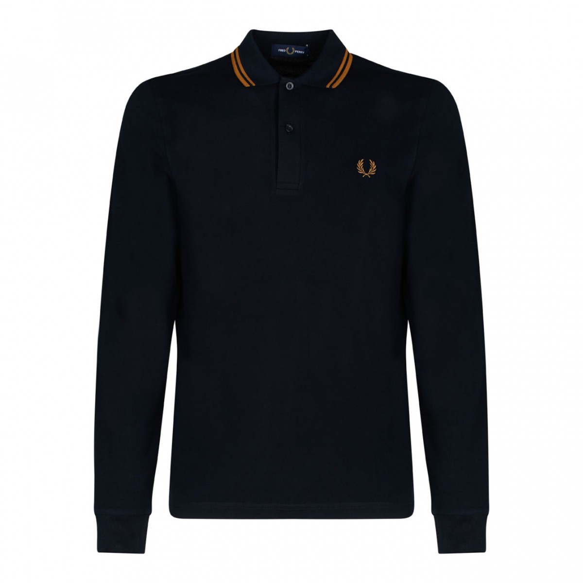 Navy Blue and Brown Polo Shirt